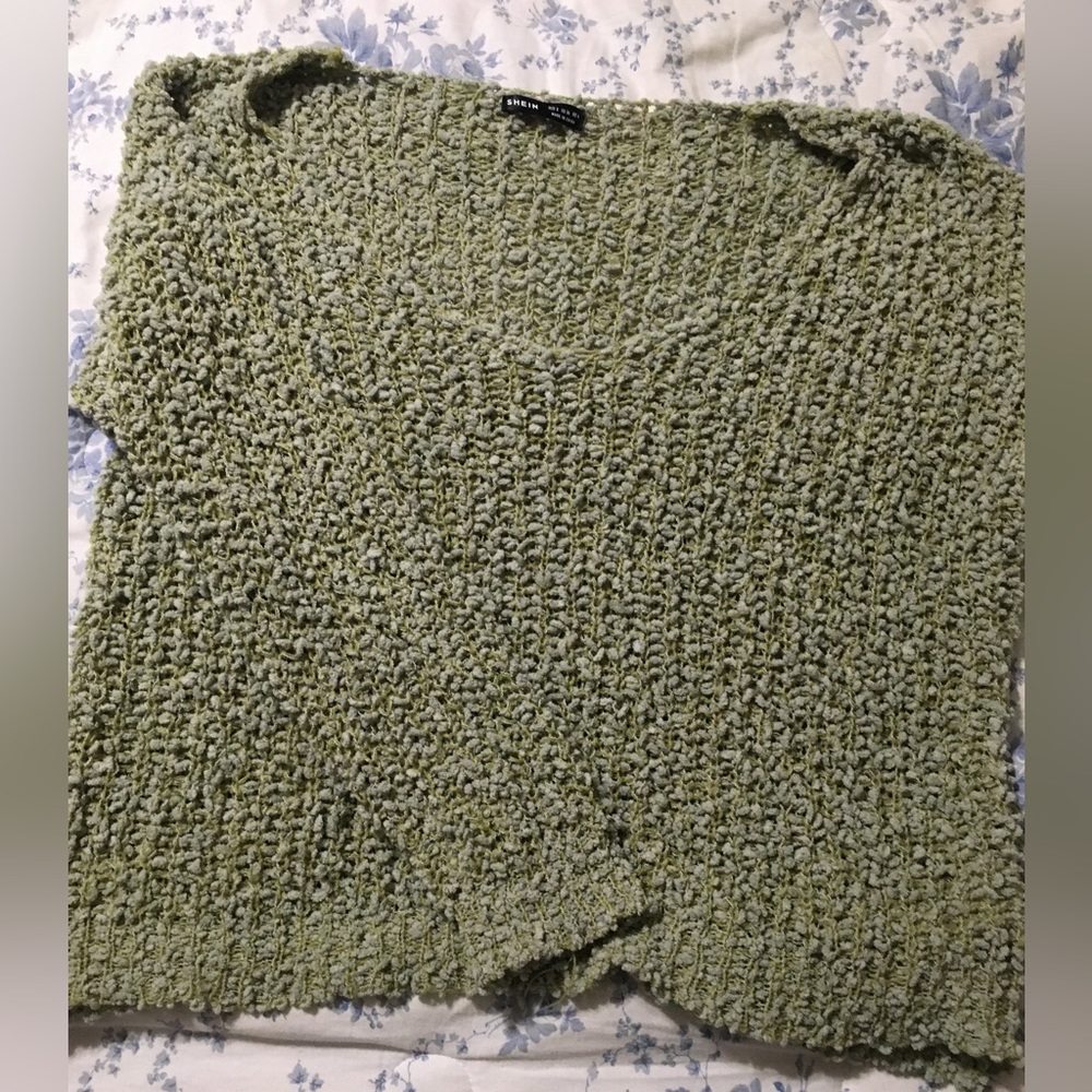 Soft Sweater Oversized Cropped Green